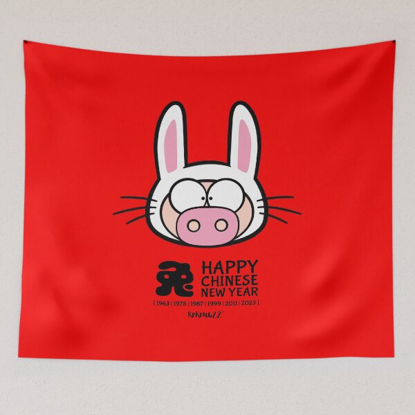 Item preview, Year of the pig Chinese New Year (Rabbit Pig) designed and sold by Kokonuzz.