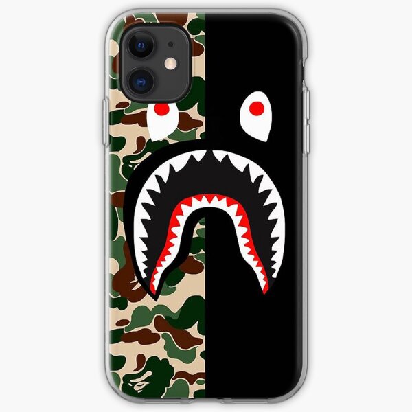 BLack Bape Camo Shark iPhone Soft Case