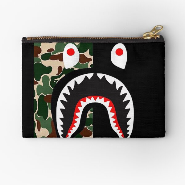 BLack Bape Camo Shark Zipper Pouch