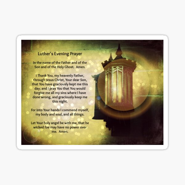 Luther's Evening Prayer Sticker