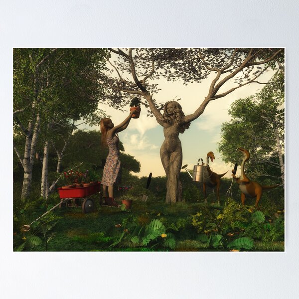 Vista previa del artículo con la obra « la cereza Dryad ... con un poco de ayuda de sus amigos. En el profundo bosk», diseñado y vendido por Syd Baker.