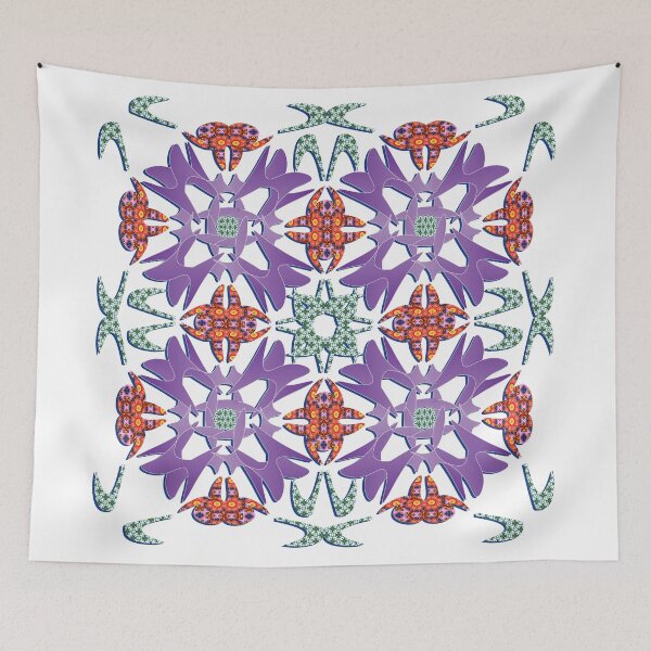 Item preview, Colorful abstract floral pattern designed and sold by FoldedRainbow.