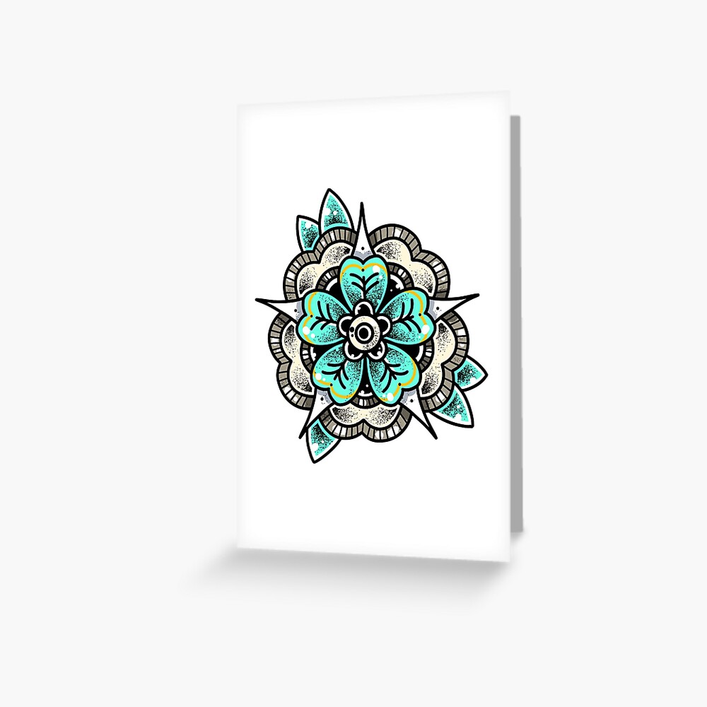 Tarjetas de felicitación for Sale con la obra «Tatuaje Trébol Flor Mandala  Tattoo Flash» de Ella Mobbs | Redbubble