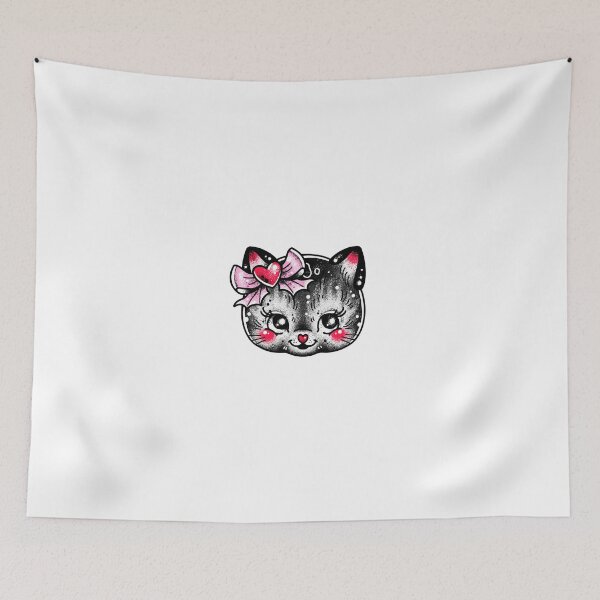 Item preview, Vintage Style Kitten Face Tattoo Flash designed and sold by Ella Mobbs.