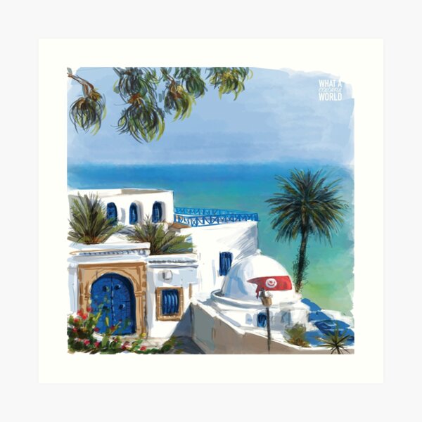 Sidi Bou Said, Tunesien-T-Shirt, Poster und Geschenke Kunstdruck