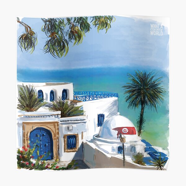 Sidi Bou Said, T-shirt, Affiches et Cadeaux Tunisie Poster