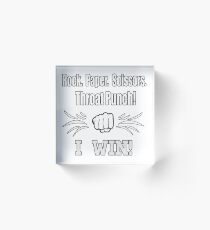 Rock, Paper, Scissors, Throat Punch Acrylic Block