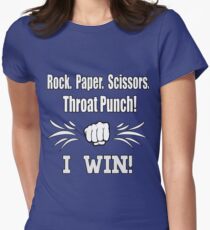 Rock, Paper, Scissors, Throat Punch Women's Fitted T-Shirt