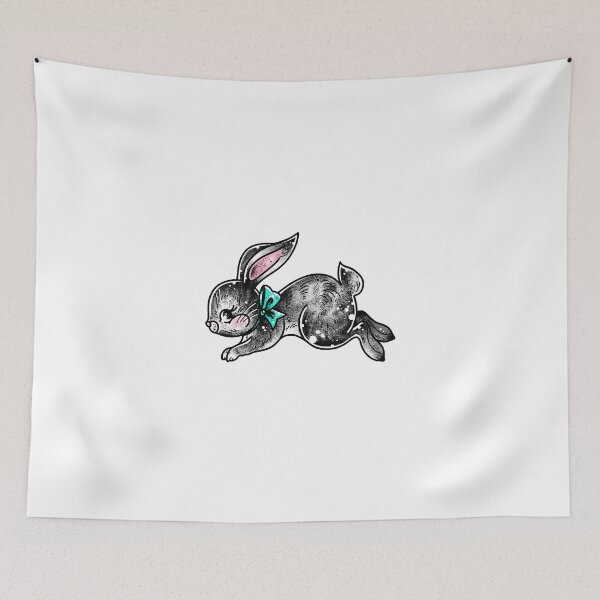 Artikelvorschau, Little Bouncing Easter Bunny Tattoo Flash entworfen und verkauft von Ella Mobbs.