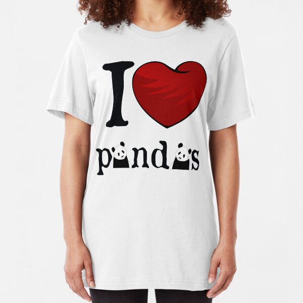 I heart Pandas Slim Fit T-Shirt