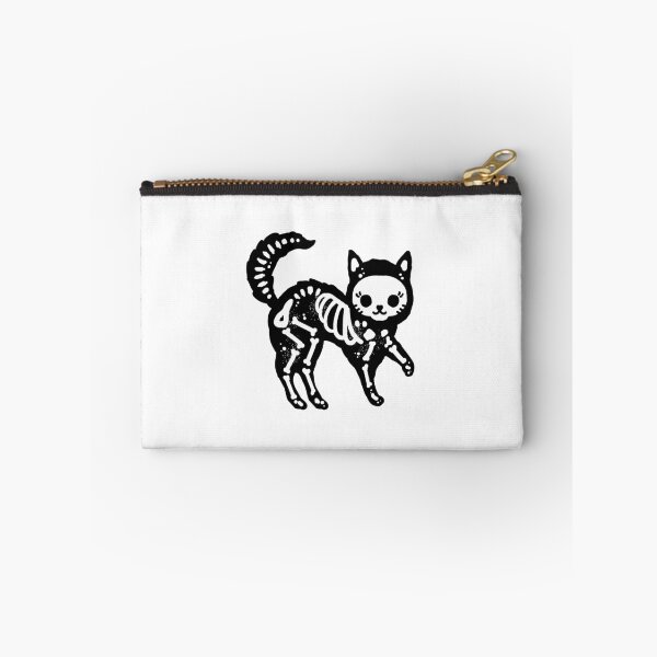 Item preview, Halloween Skeleton Kitten Tattoo Flash designed and sold by Ella Mobbs.