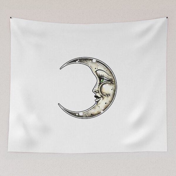 Item preview, Crescent Moon Tattoo Flash designed and sold by Ella Mobbs.