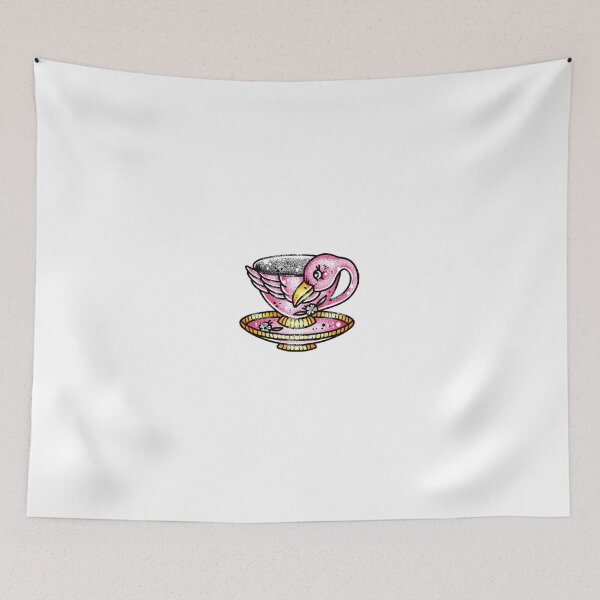 Item preview, Flamingo Teacup Tattoo Flash designed and sold by Ella Mobbs.