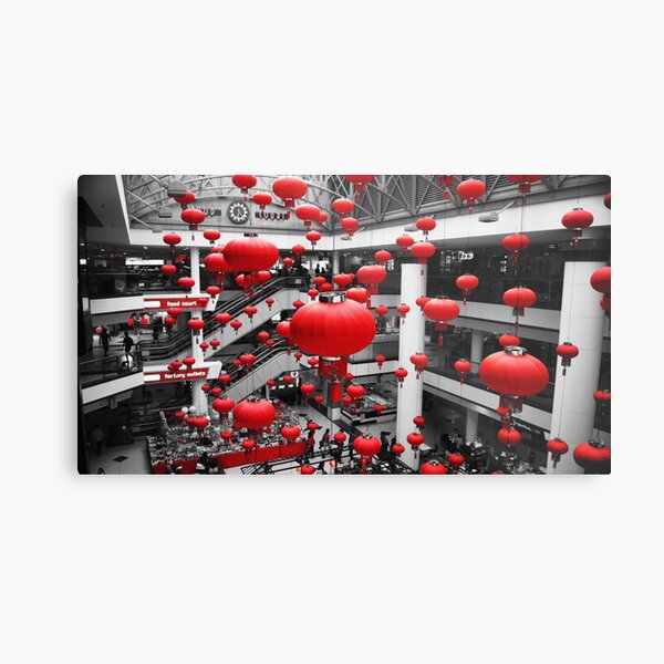 Red Collection - Lanterns Metal Print