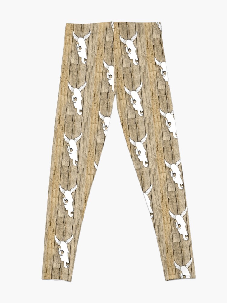 Alternate view of Cow Skull hanging on the barn Leggings