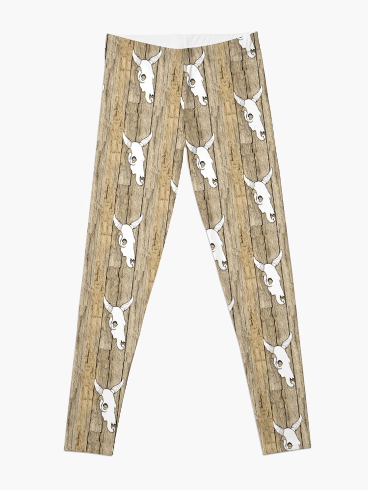 Alternate view of Cow Skull hanging on the barn Leggings