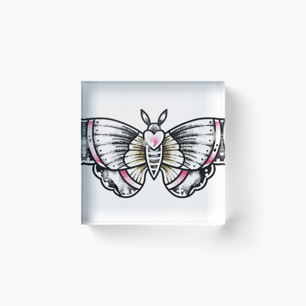 Item preview, Heart Moth Traditional Tattoo Flash designed and sold by Ella Mobbs.
