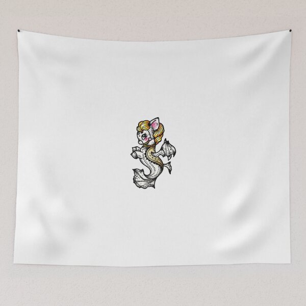 Item preview, Mermaid Bat Seahorse Traditional Tattoo Flash designed and sold by Ella Mobbs.