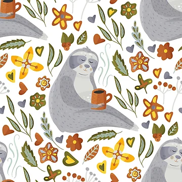 Artwork thumbnail, Sloth Pattern #1 by All-Streets