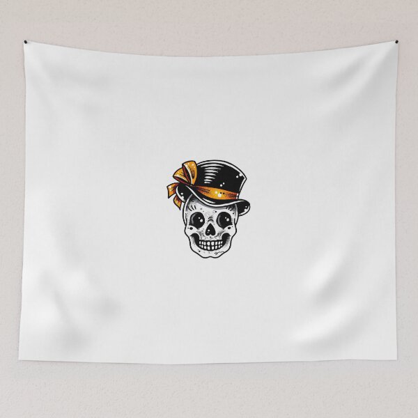 Item preview, Happy Halloween Gentleman Skull Traditional Tattoo Flash designed and sold by Ella Mobbs.
