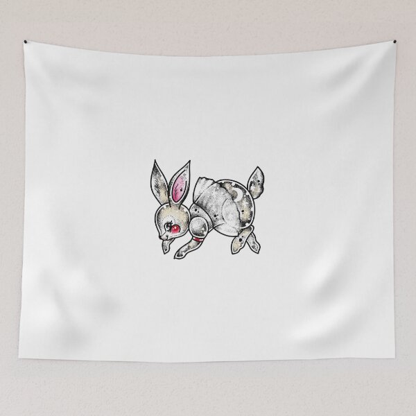 Item preview, Prancing Fancy Dress Bunny Bun Traditional Tattoo Flash designed and sold by Ella Mobbs.