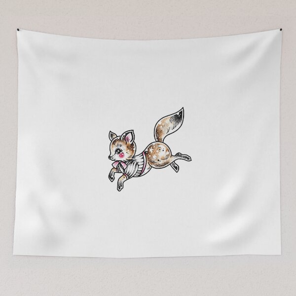 Item preview, Leaping Fancy Fox Traditional Tattoo Flash designed and sold by Ella Mobbs.