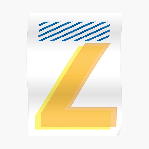 Yellow and Blue Zeta/Z Poster
