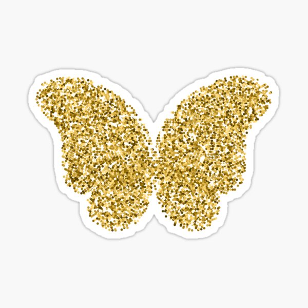 Golden butterfly stickers / mirror gold butterfly decal. Wildlife gold  sticker vinyl. Nature sticker — Sketched by Ste