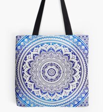 Blue Ombre Mandala Tote Bag