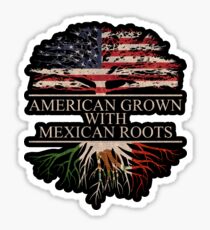 American Grown With Mexican Roots Sticker Black Sticker