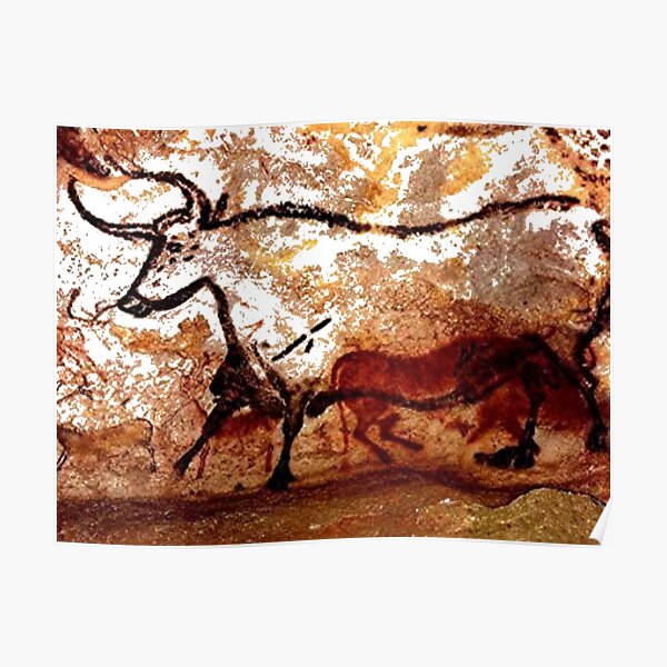 #Lascaux #Cave #Paintings #Bull LascauxCave PaintingsBull LascauxCavePaintingsBull CavePaintings CaveDrawings drawings Poster