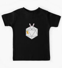 Polyhedral 20 Sided Dice Bunny - Tabletop RPG and Animal Lovers Mashup Kids Tee