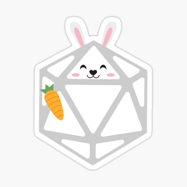Item preview, Polyhedral 20 Sided Dice Bunny - Tabletop RPG and Animal Lovers Mashup designed and sold by pixeptional.