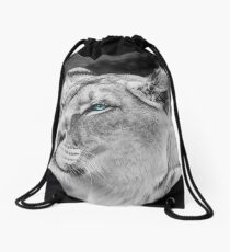 White Lioness Drawstring Bag