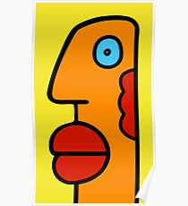Berliner Mauer Orange Gesicht Poster