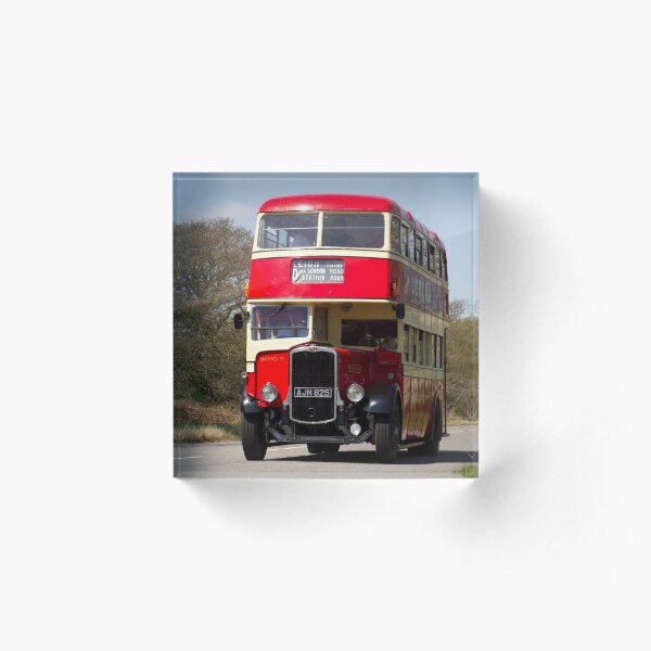 Vintage Red Bus Acrylic Block