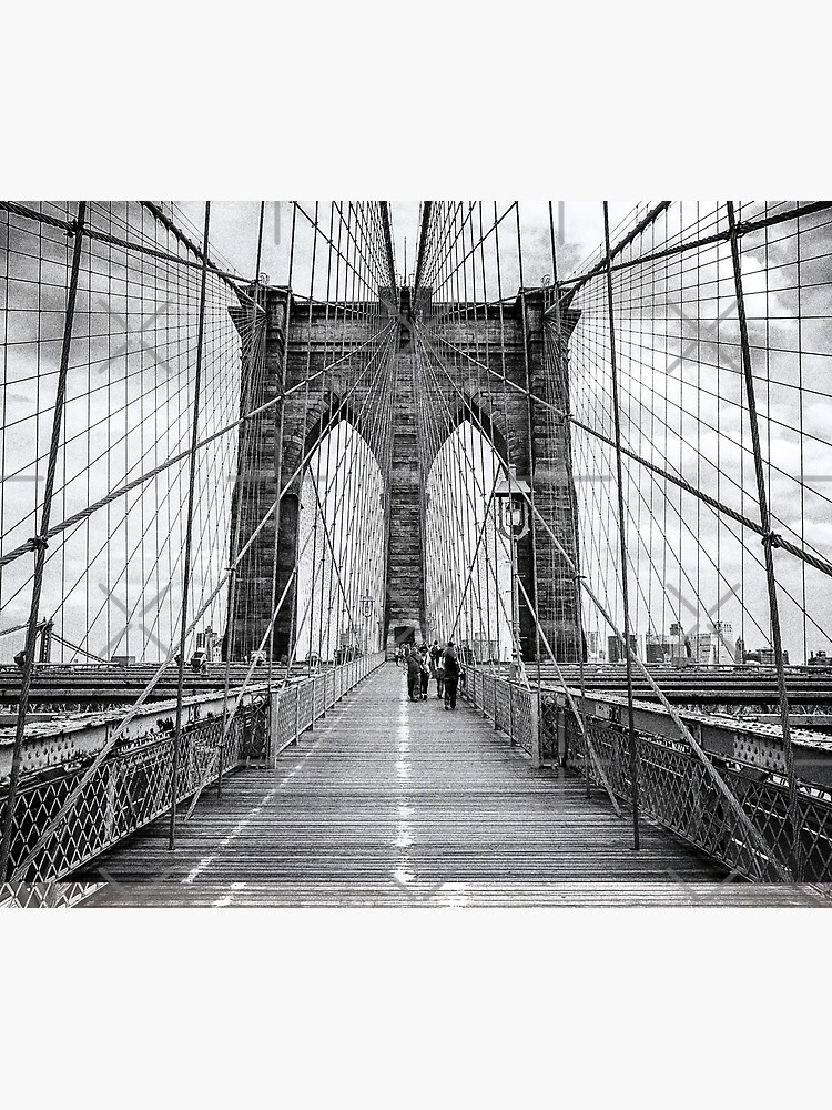 Brooklyn Bridge, New York City (rustic black & white) by RayW