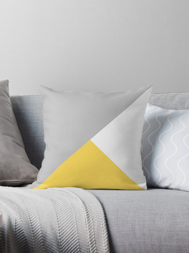 Yellow and sale gray throw pillows