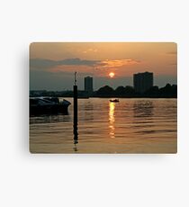 Sun setting in Woolwich Canvas Print