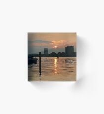 Sun setting in Woolwich Acrylic Block