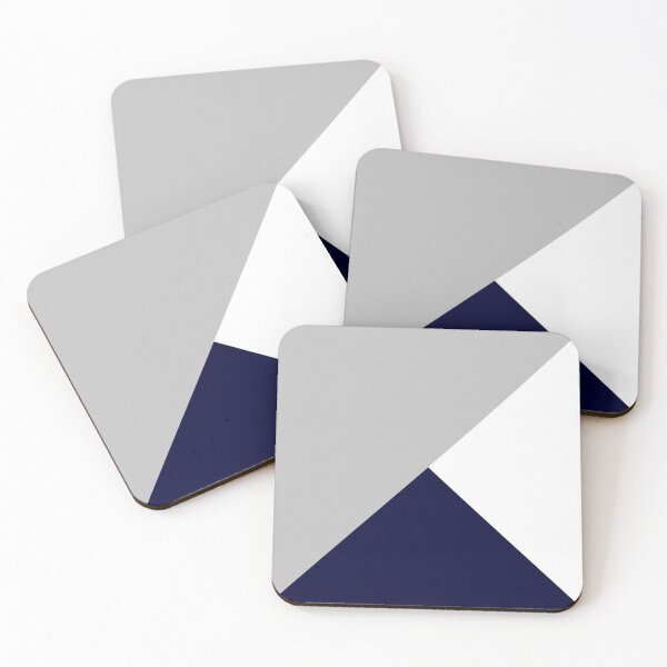 Item preview, Tricolor Silver Gray Navy Blue And White designed and sold by rewstudio.