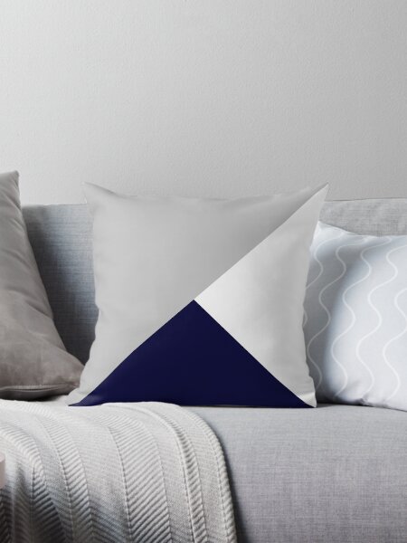 Item preview, Tricolor Silver Gray Navy Blue And White designed and sold by rewstudio.