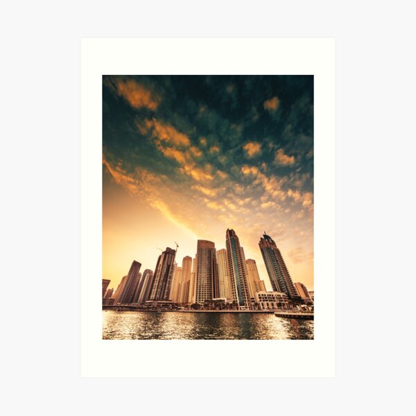 dubai skyline Art Print