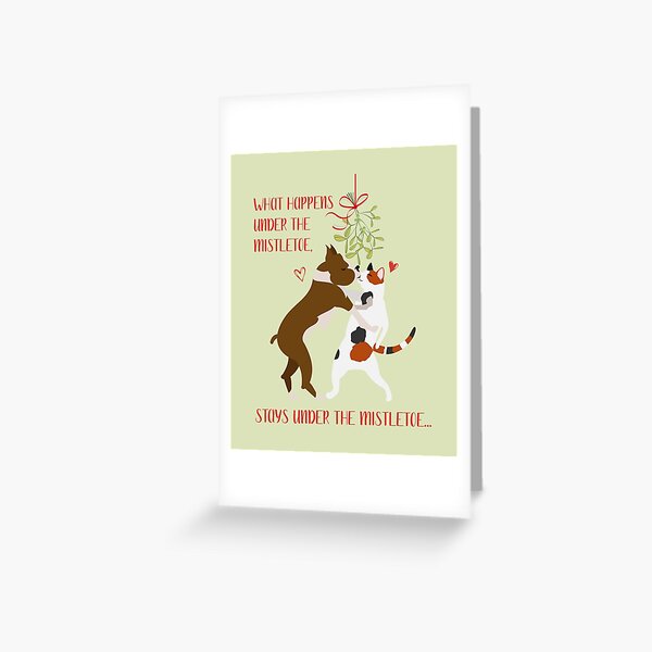 What Happens Under The Mistletoe Stays Under The Mistletoe Funny Xmas Gift Greeting Card