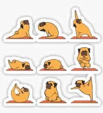 Pegatina Yoga pug