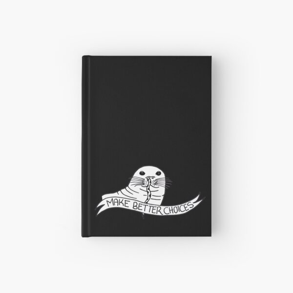 The Cautionary Seal: Black & White Hardcover Journal