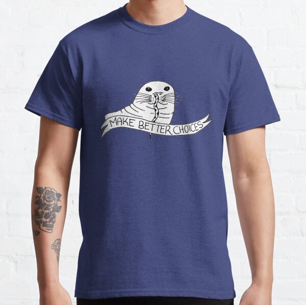 The Cautionary Seal: Black & White Classic T-Shirt