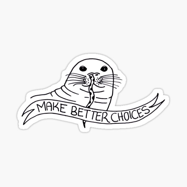 The Cautionary Seal: Black & White Sticker