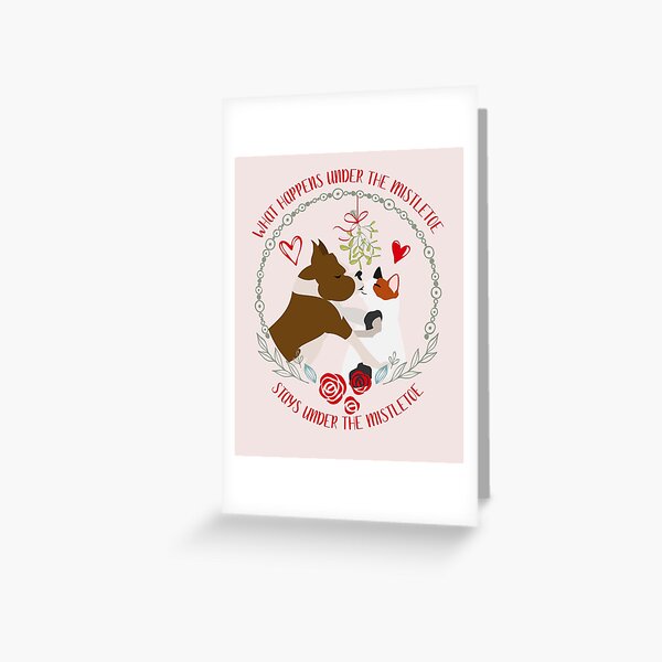 What Happens Under The Mistletoe Stays Under The Mistletoe Funny Xmas Gift Greeting Card