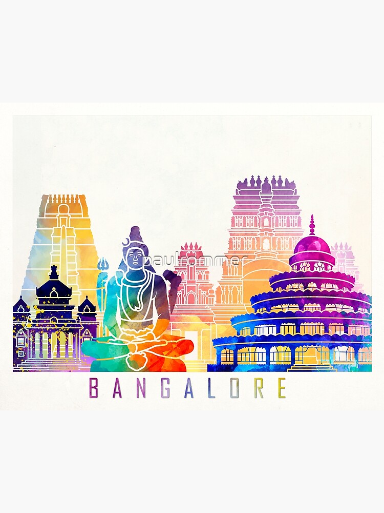 "Bangalore landmarks watercolor poster" Poster by paulrommer Redbubble
